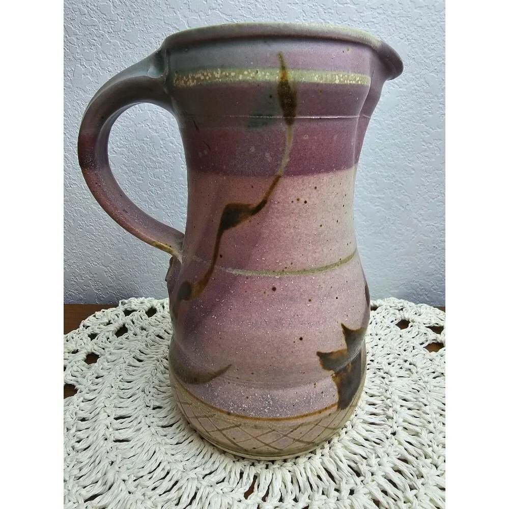 Elmer Taylor Studio Art Pottery‎ Pitcher Stoneware ET, 9 inch, serviceable